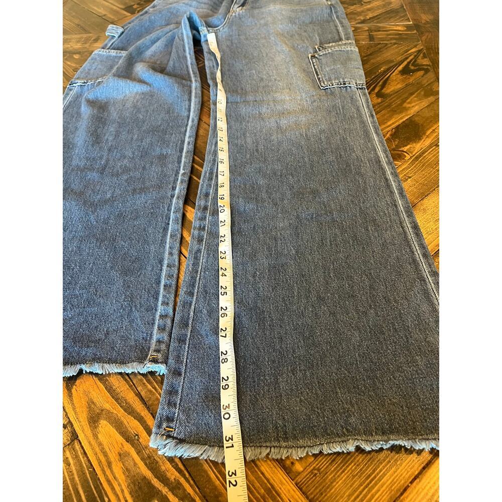 Grunge Wide Leg Jeans Women Medium 28 Y2K Oversized Boho Hippie Comfy Casual - Picture 5 of 9